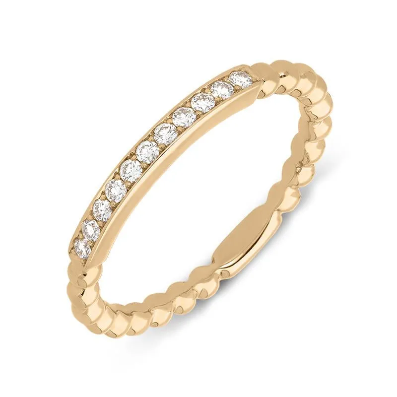 18ct Rose Gold 0.12ct Diamond Stacking Ring D