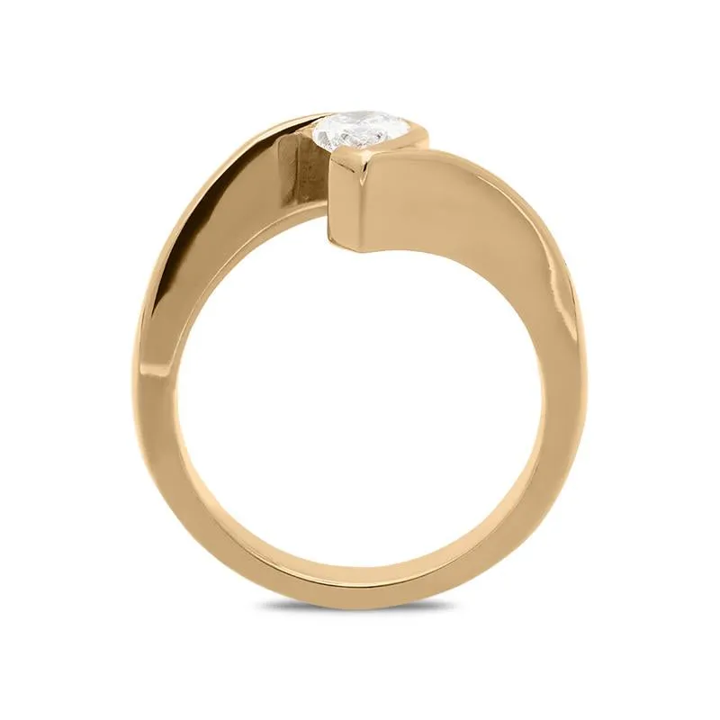 18ct Rose Gold 0.52ct Pear Cut Diamond Ring