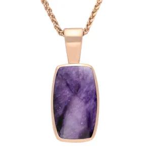 18ct Rose Gold Blue John Barrel Shaped Necklace