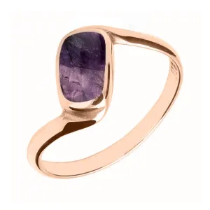 18ct Rose Gold Blue John Oblong Twist Ring