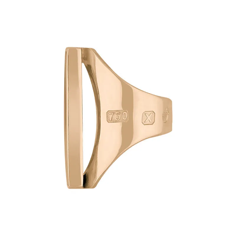18ct Rose Gold Blue John Queen's Jubilee Hallmark Large Oblong Ring D