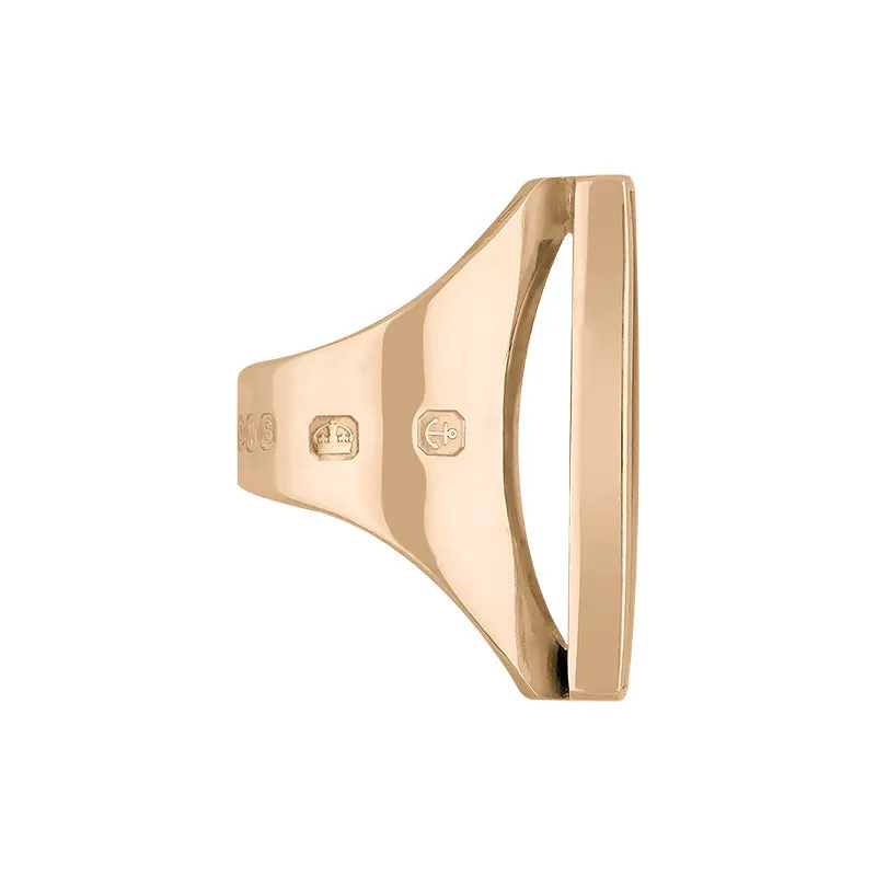 18ct Rose Gold Blue John Queen's Jubilee Hallmark Large Oblong Ring D