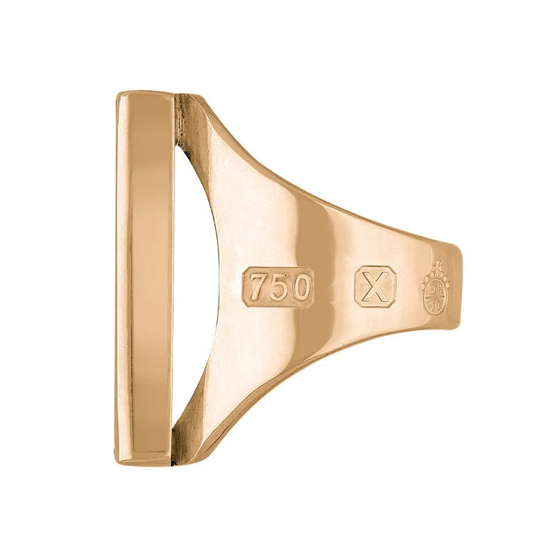 18ct Rose Gold Blue John Queen's Jubilee Hallmark Medium Oblong Ring D