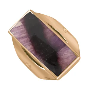 18ct Rose Gold Blue John Queen's Jubilee Hallmark Medium Oblong Ring D