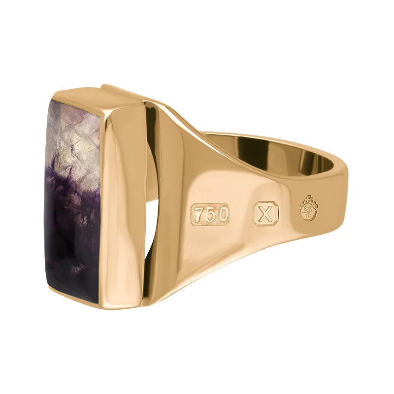 18ct Rose Gold Blue John Queen's Jubilee Hallmark Small Oblong Ring D