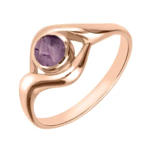 18ct Rose Gold Blue John Round Twist Ring