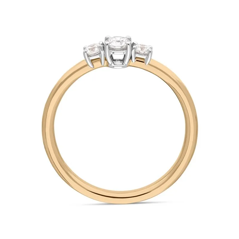 18ct Rose Gold Diamond Three Stone Ring