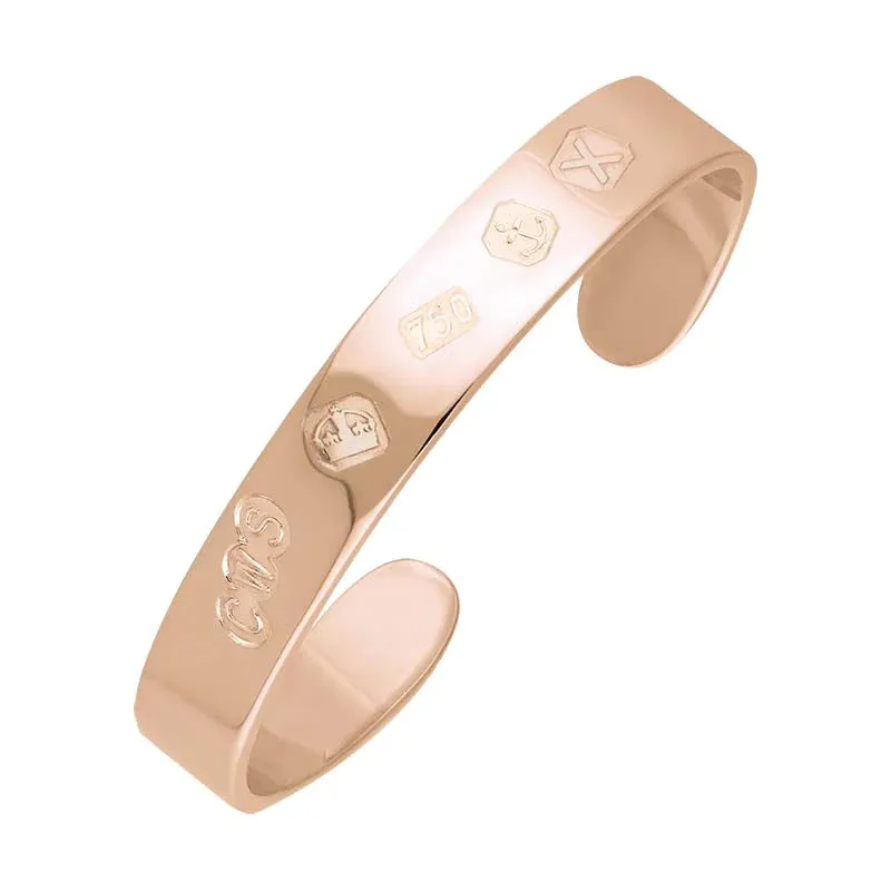 18ct Rose Gold Hallmark Cuff Bangle