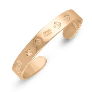 18ct Rose Gold Queen's Jubilee Hallmark Cuff Bangle D