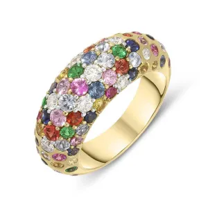 18ct Rose Gold Sapphire Diamond Dress Ring