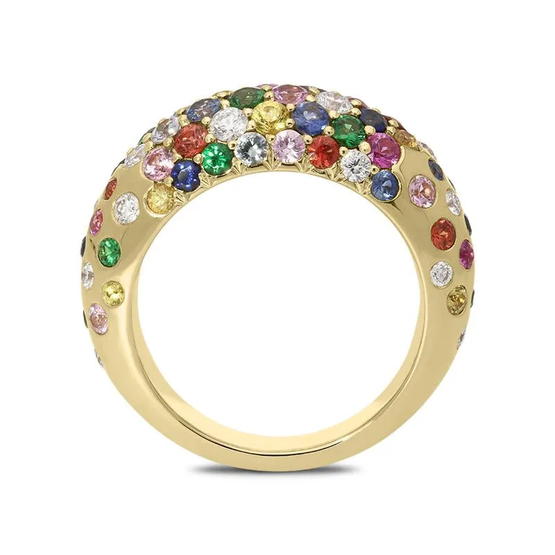 18ct Rose Gold Sapphire Diamond Dress Ring