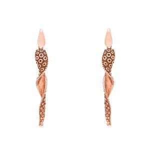 18ct Rose Gold Tentacle Twist Drop Earrings