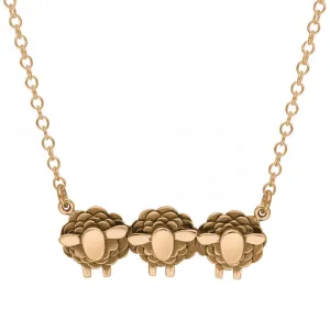 18ct Rose Gold Three Sheep Necklace