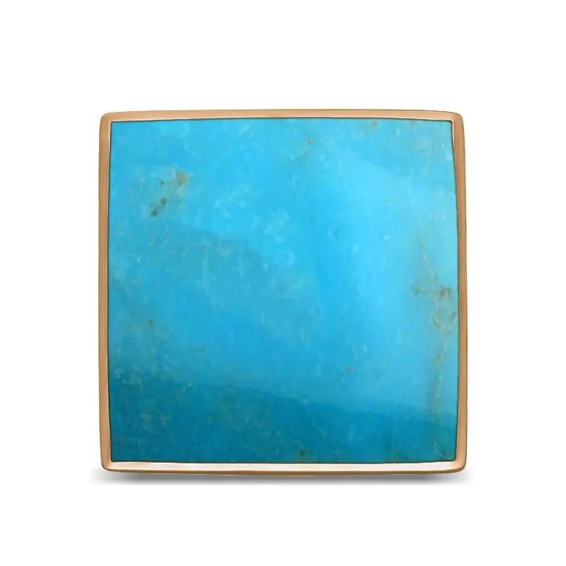 18ct Rose Gold Turquoise Large Square Ring