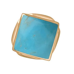 18ct Rose Gold Turquoise Queen's Jubilee Hallmark Small Rhombus Ring D