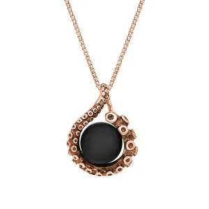 18ct Rose Gold Whitby Jet Bead Tentacle Necklace