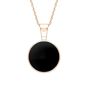 18ct Rose Gold Whitby Jet Heritage Round Necklace