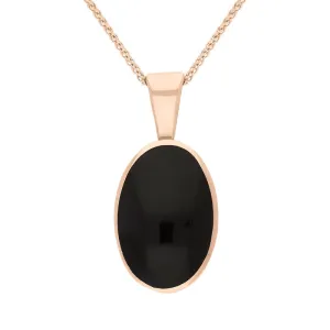 18ct Rose Gold Whitby Jet Oval Necklace
