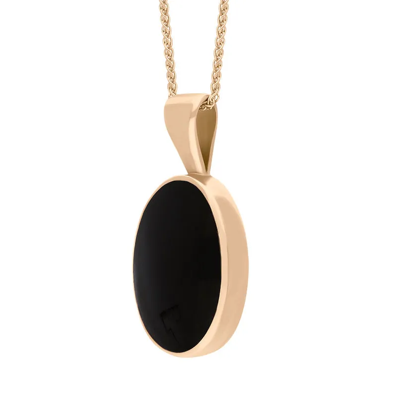 18ct Rose Gold Whitby Jet Oval Necklace
