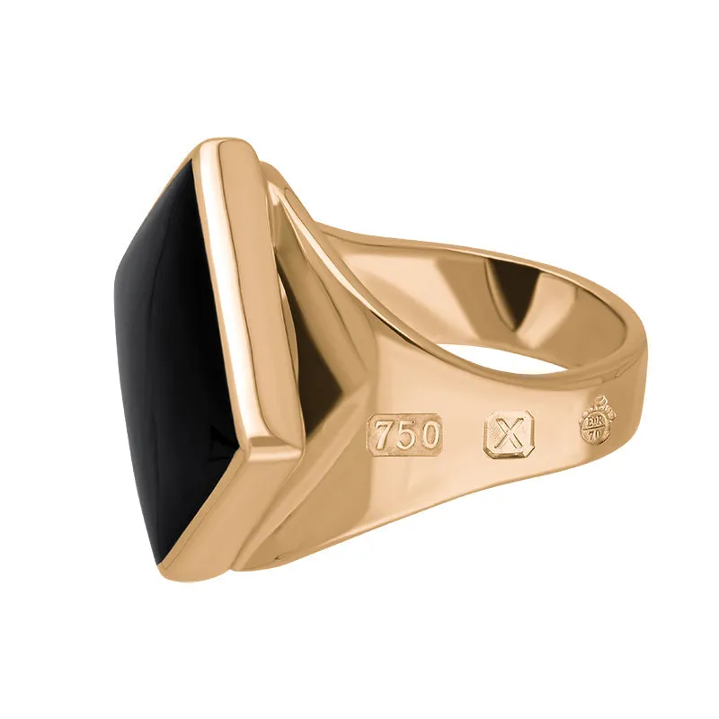 18ct Rose Gold Whitby Jet Queen's Jubilee Hallmark Small Rhombus Ring D