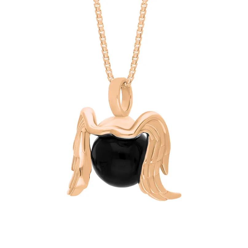 18ct Rose Gold Whitby Jet Zodiac Virgo 10mm Bead Pendant