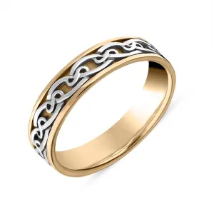 18ct Rose White Gold Celtic Knot Wedding Ring