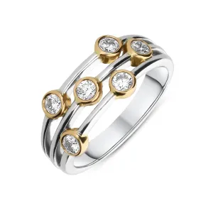 18ct White and Rose Gold 0.45ct Diamond Bubble Ring
