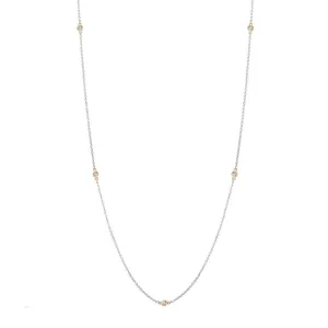 18ct White and Rose Gold Diamond Long Necklet D