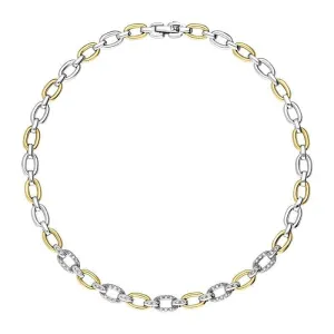 18ct White And Yellow Gold Diamond Open Link Set Necklet