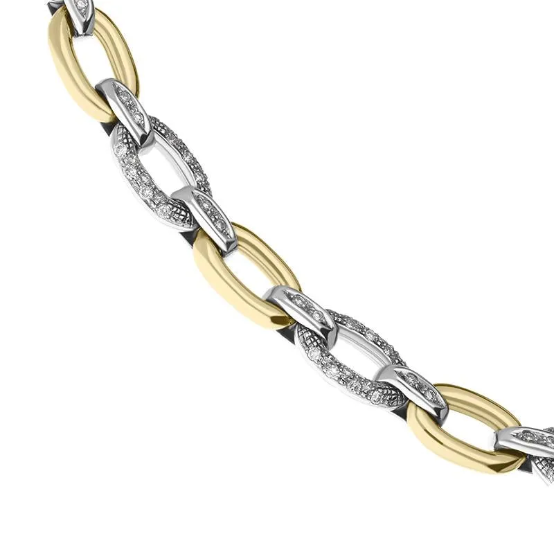 18ct White And Yellow Gold Diamond Open Link Set Necklet