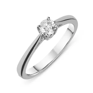 18ct White Gold 0.10ct Diamond Brilliant Cut Solitaire Ring
