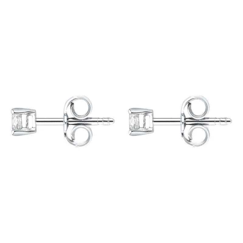 18ct White Gold 0.15ct Diamond Solitaire Stud Earrings D