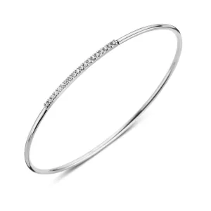 18ct White Gold 0.17ct Diamond Nineteen Stone Bangle D