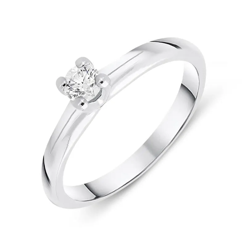 18ct White Gold 0.19ct Brilliant Cut Diamond Solitaire Ring