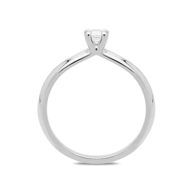 18ct White Gold 0.19ct Brilliant Cut Diamond Solitaire Ring