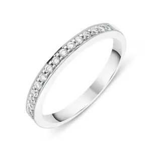 18ct White Gold 0.20ct Diamond Channel Set Half Eternity Ring