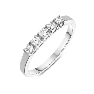 18ct White Gold 0.24ct Diamond Five Stone Half Eternity Ring