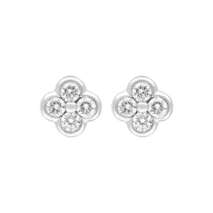 18ct White Gold 0.25ct Diamond Cluster Stud Earrings