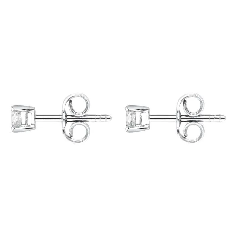 18ct White Gold 0.25ct Diamond Solitaire Stud Earrings D