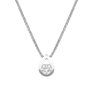 18ct White Gold 0.26ct Diamond Solitaire Pear Necklace
