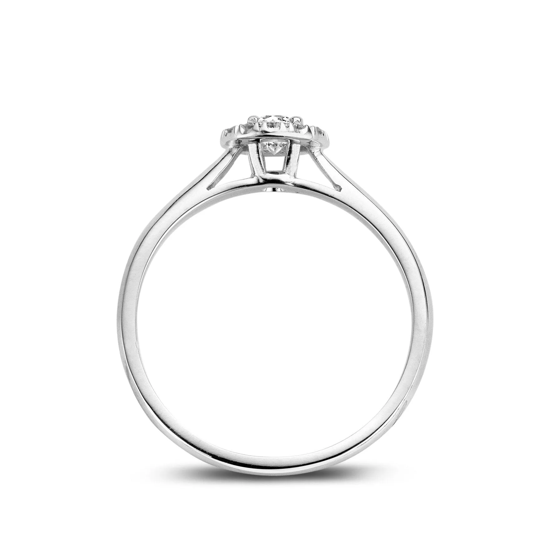 18ct White Gold 0.30ct Diamond Pave Round Halo Ring