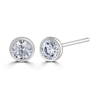 18ct White Gold 0.30ct Lab Grown Diamond Solitaire Stud Earrings