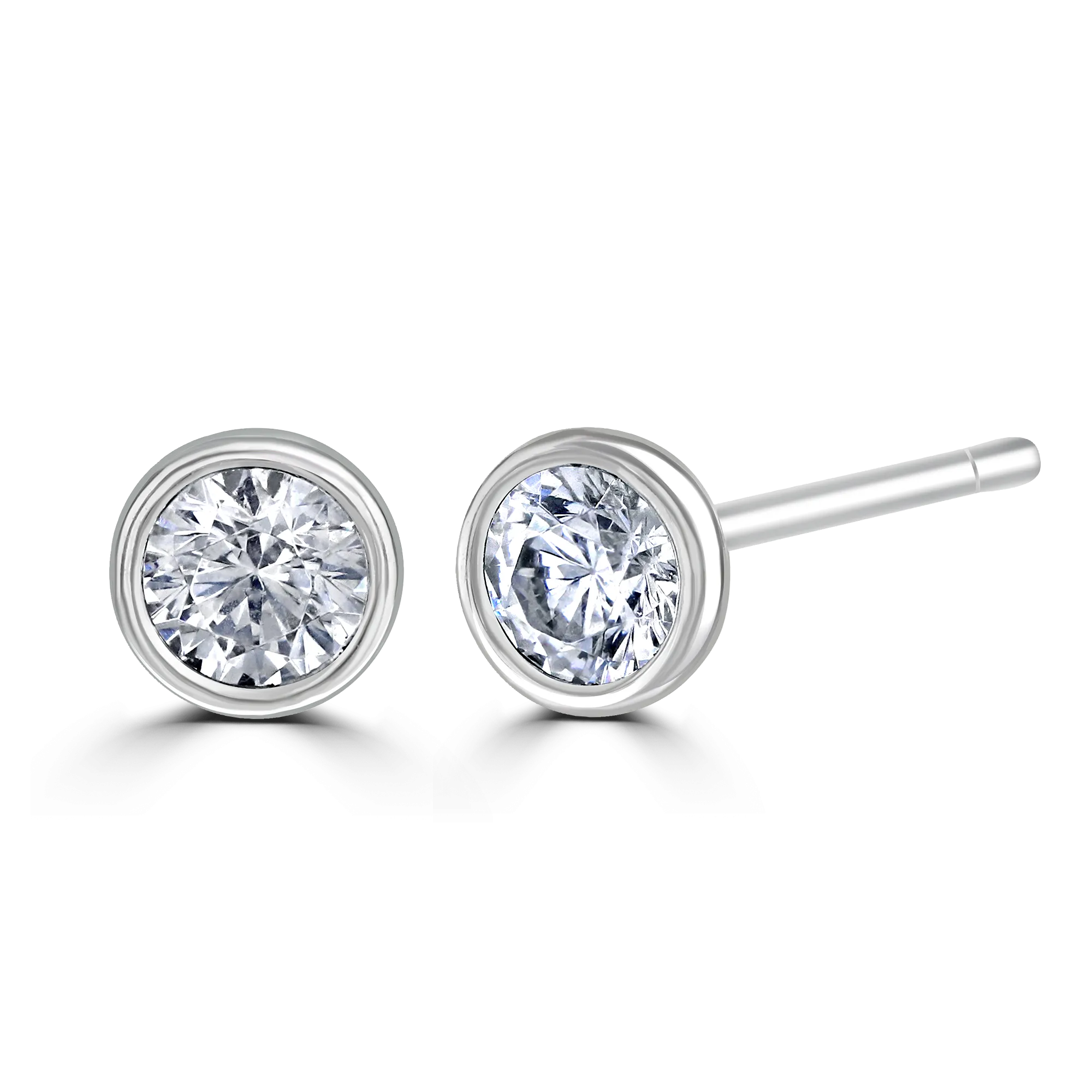18ct White Gold 0.30ct Lab Grown Diamond Solitaire Stud Earrings