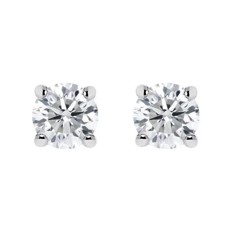 18ct White Gold 0.33ct Diamond Solitaire Stud Earrings