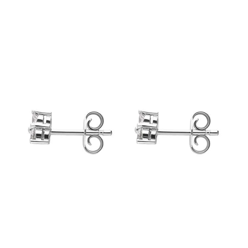 18ct White Gold 0.37ct Diamond Three Stone Stud Earrings