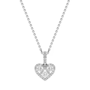18ct White Gold 0.39ct Diamond Heart Necklace