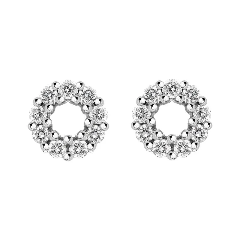 18ct White Gold 0.39ct Diamond Open Circle Stud Earrings D