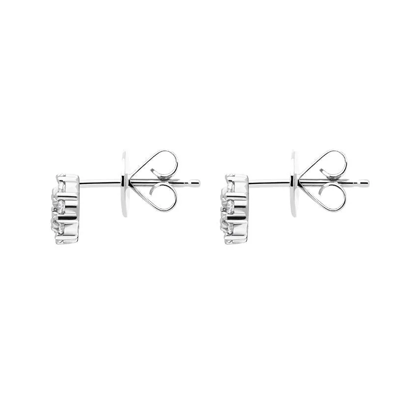 18ct White Gold 0.39ct Diamond Open Circle Stud Earrings D