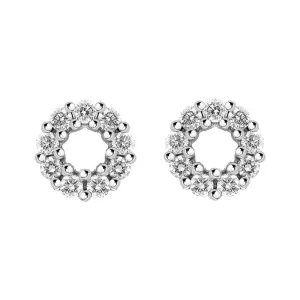 18ct White Gold 0.39ct Diamond Open Circle Stud Earrings D