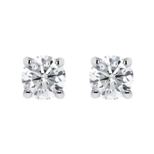 18ct White Gold 0.40ct Diamond Claw Set Solitaire Stud Earrings D